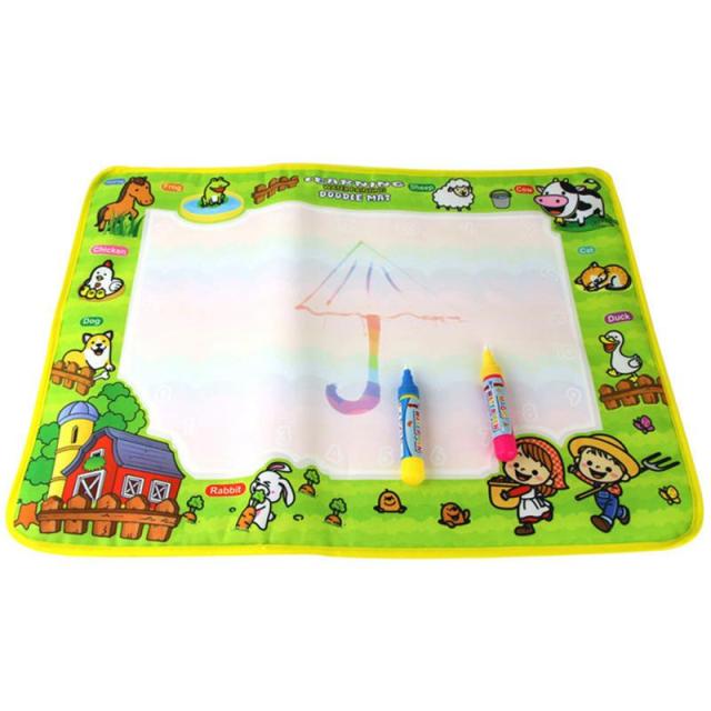 74X49CM Water Drawing Mat Rug with Magic Pen Doodle Board Carpet Painting  Educational Toys for Kids