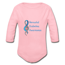 Neonatal Diabetes Awareness Organic Long Sleeve Baby Bodysuit - light pink