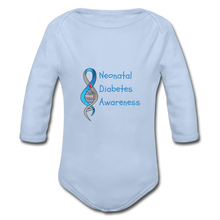 Neonatal Diabetes Awareness Organic Long Sleeve Baby Bodysuit - sky