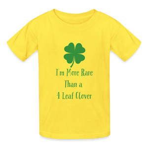 St. Patrick's Day Rare Disease T-Shirt Kids - yellow