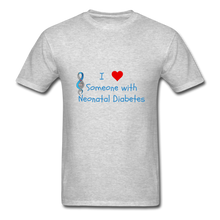 I Heart Someone with Neonatal Diabetes T-Shirt - heather gray