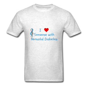 I Heart Someone with Neonatal Diabetes T-Shirt - light heather gray