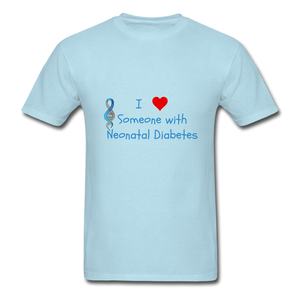 I Heart Someone with Neonatal Diabetes T-Shirt - powder blue