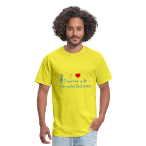 I Heart Someone with Neonatal Diabetes T-Shirt - yellow