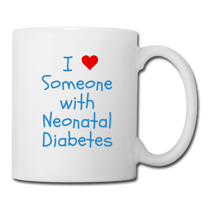 I Heart Someone with Neonatal Diabetes Customizable Coffee/Tea Mug - white