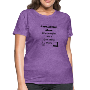 Rare Disease Mom Coffee Search Engine Women's T-Shirt - purple heather