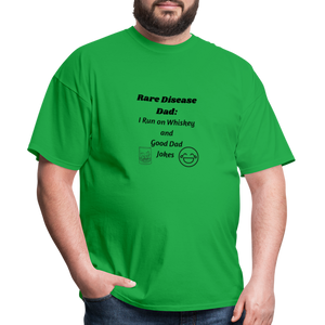 Rare Disease Dad Whiskey Jokes Men's T-Shirt - bright green